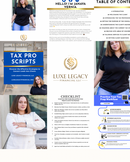 Becoming a Successful Tax Preparer Kit/Bundle