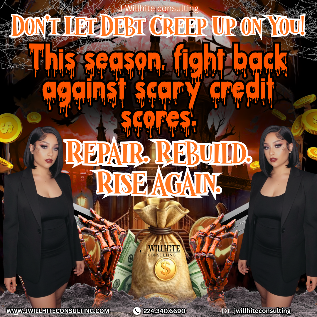 Spooky Credit Repair Flyer Pack | Halloween Canva Templates (4 Designs)