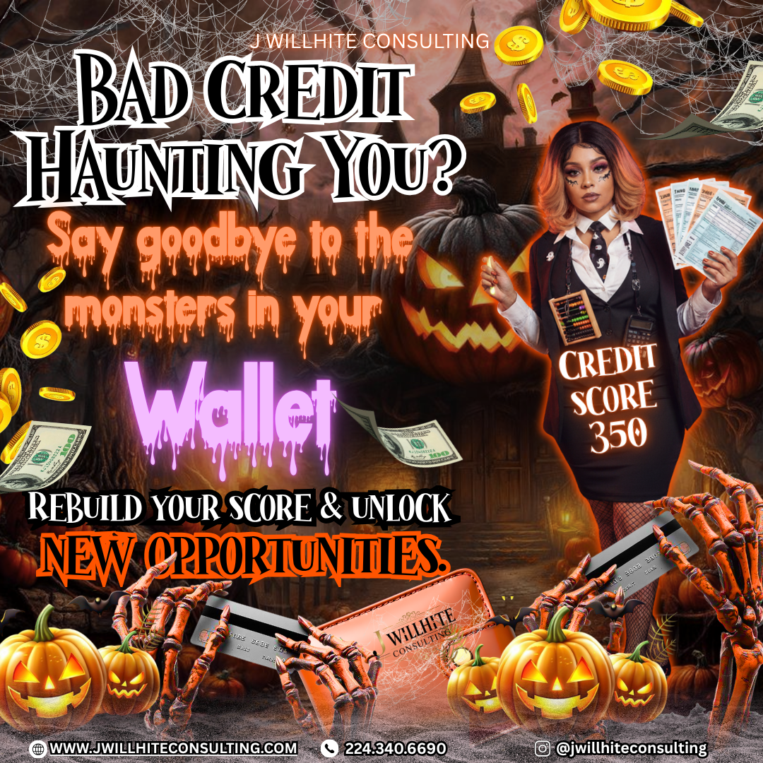 Spooky Credit Repair Flyer Pack | Halloween Canva Templates (4 Designs)